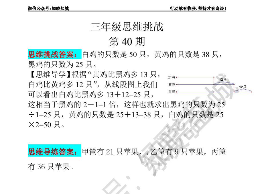 盐城小学三年级思维挑战合集