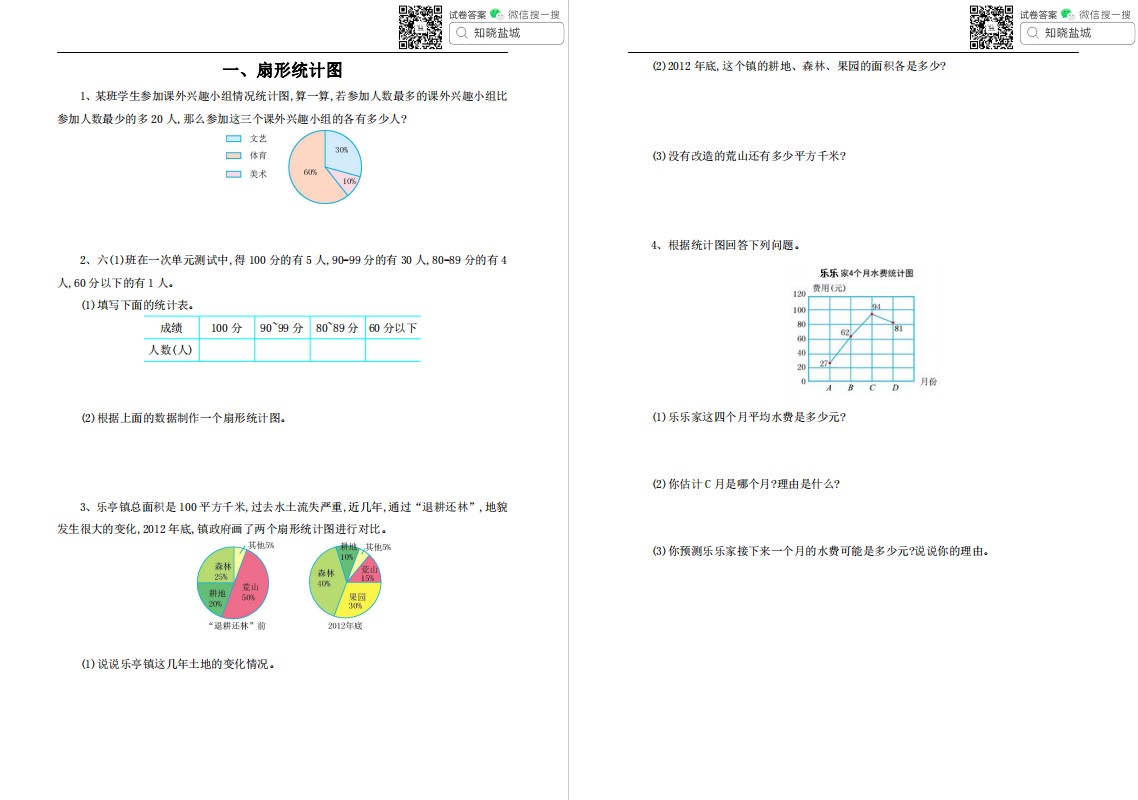  盐城名校小六年级专项训练（合集）