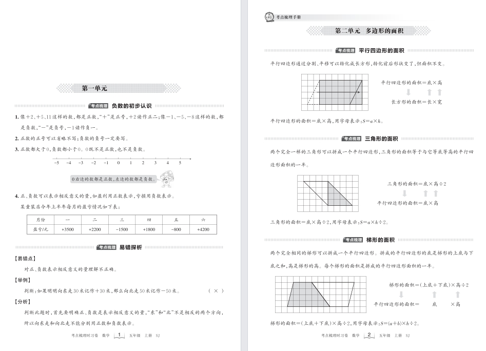 【五上】数学考点梳理清单