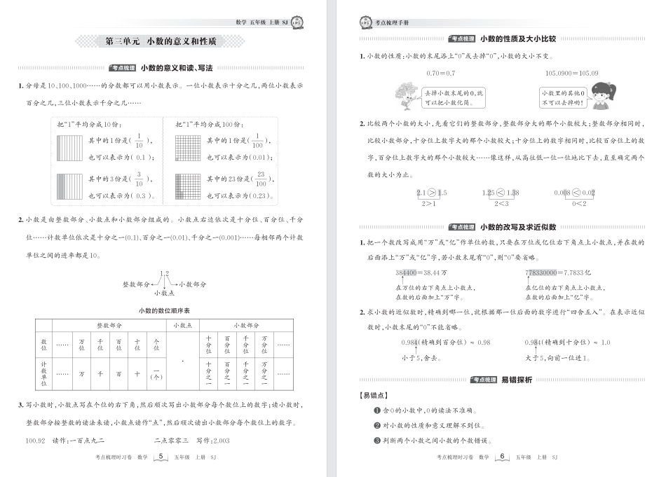 【五上】数学考点梳理清单【2025新版】